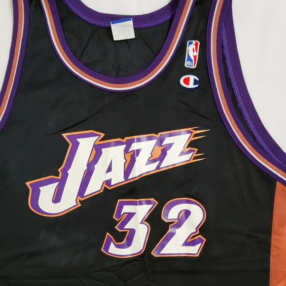 UTAH JAZZ BASKETBALL SHIRT JERSEY CHAMPION NBA SIZE 48 MEN BLACK - Picture 7 of 9
